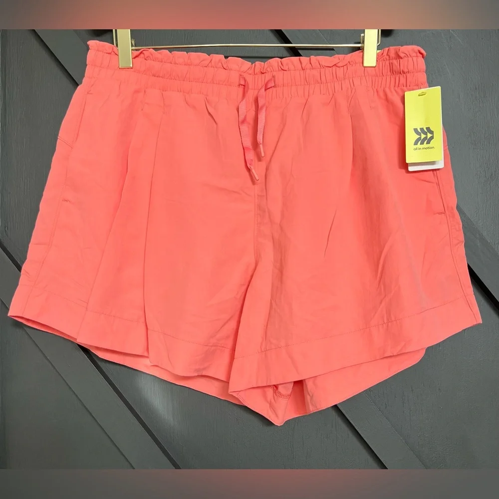 All In Motion High-Rise Resort Shorts 4.25” Bundle of 2 in Pink & White, Size L